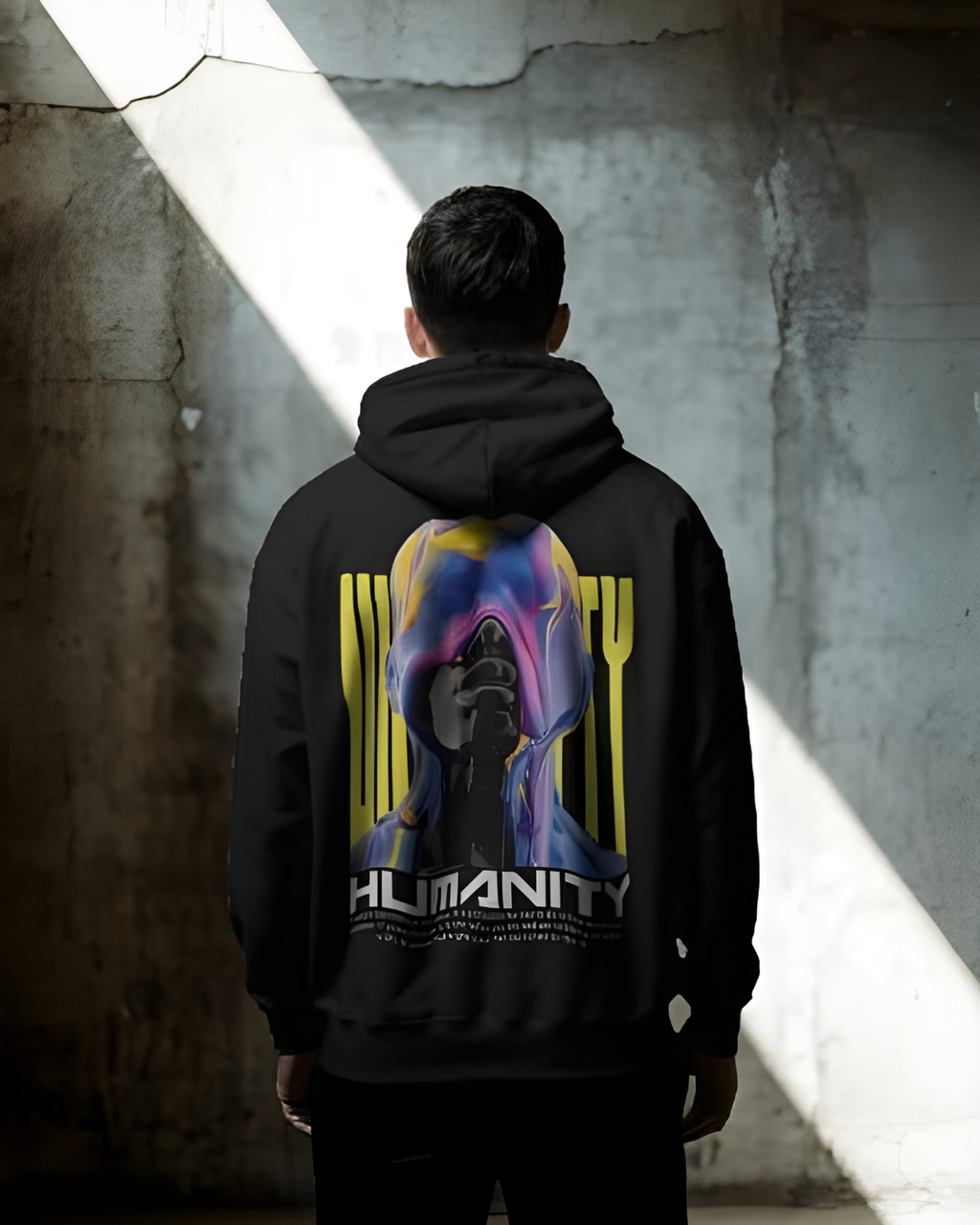 Humanity Black Oversized Hoodie | Unisex 400 GSM Heavyweight Cotton