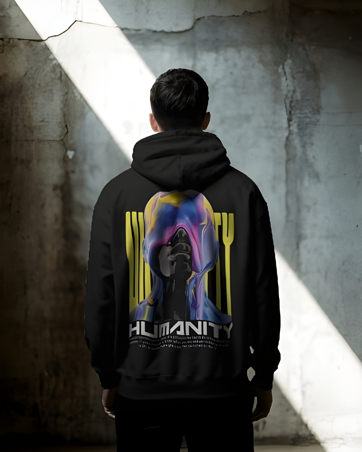Humanity Black Oversized Hoodie | Unisex 400 GSM Heavyweight Cotton