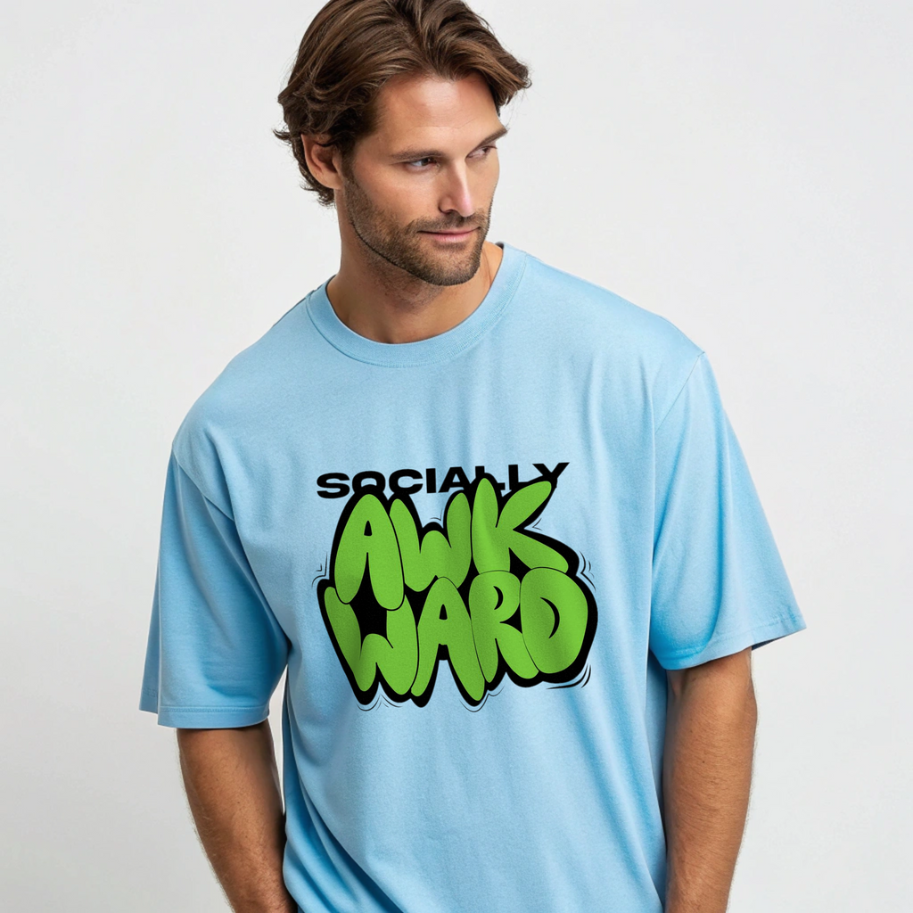 Socially Awkward Graphic Oversized T-Shirt