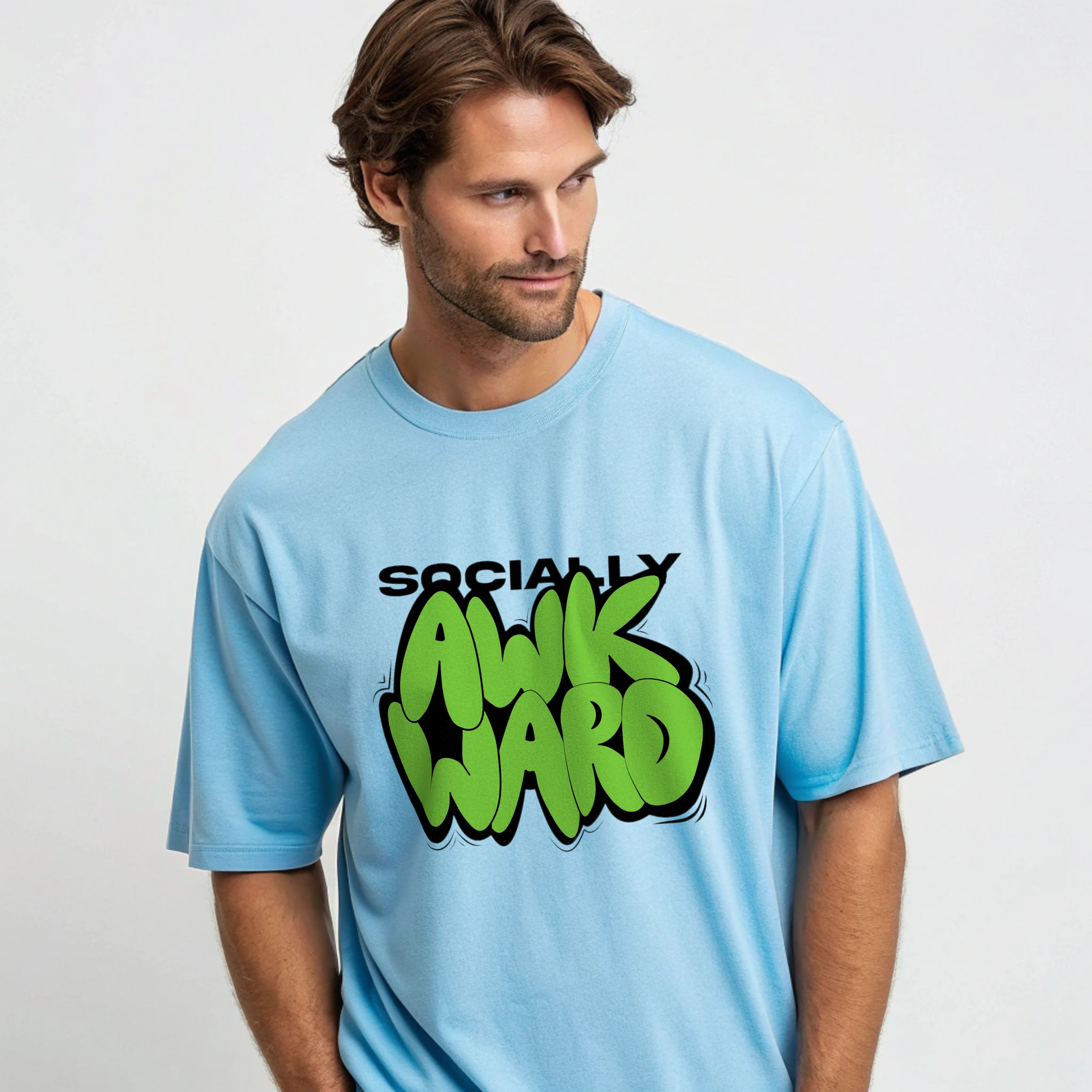 Socially Awkward Graphic Oversized T-Shirt