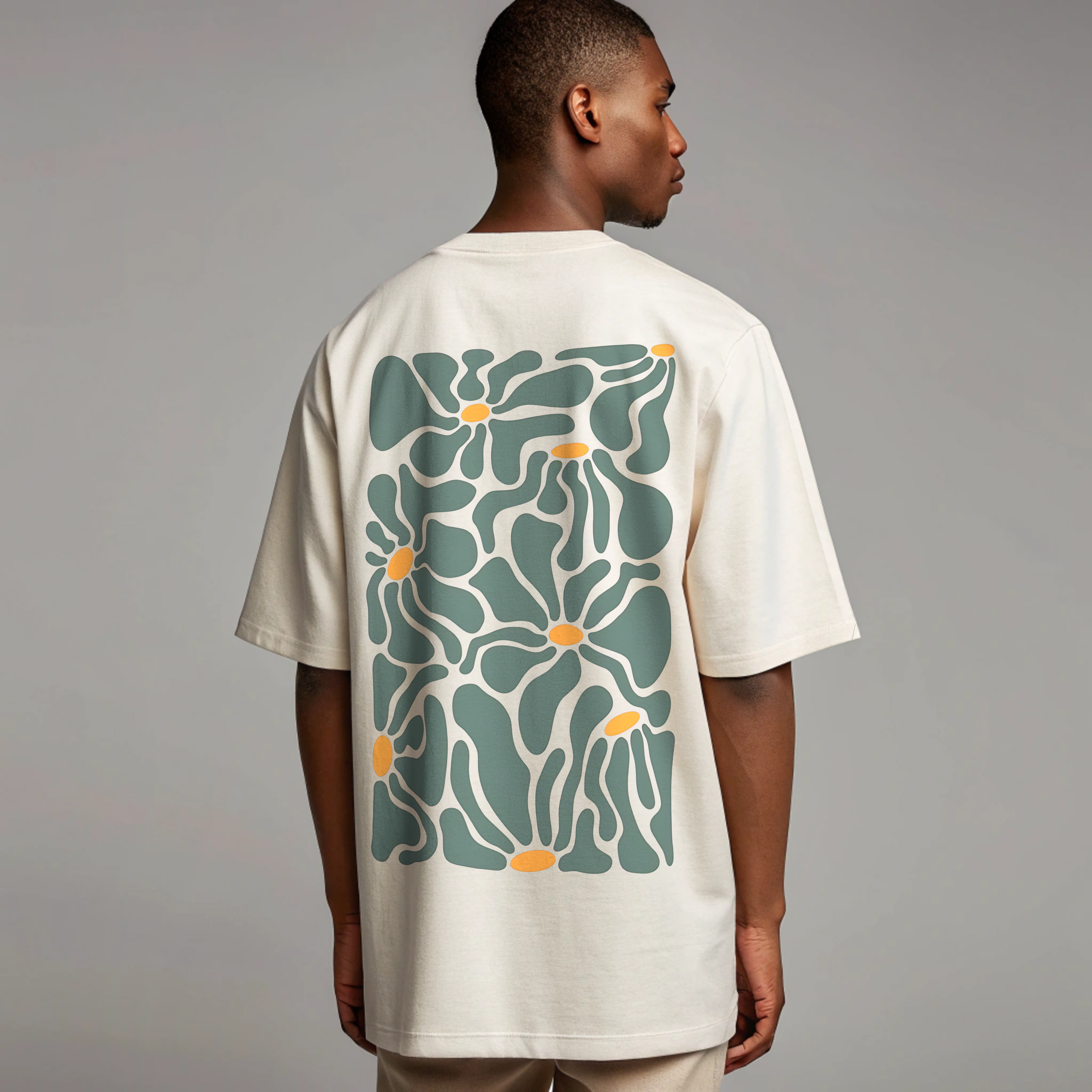 Abstract Floral Oversized T-Shirt | Unisex Streetwear Tee | Minimal Aesthetic