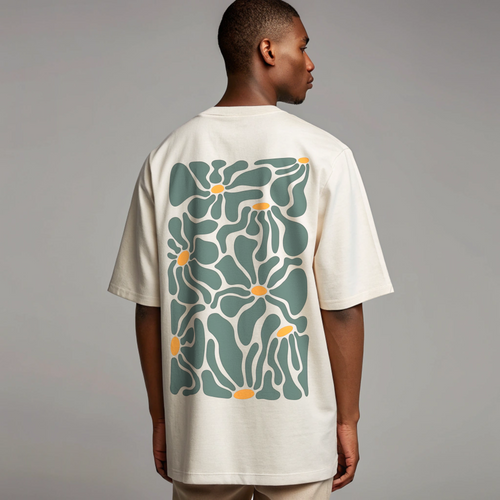 Abstract Floral Oversized T-Shirt | Unisex Streetwear Tee | Minimal Aesthetic