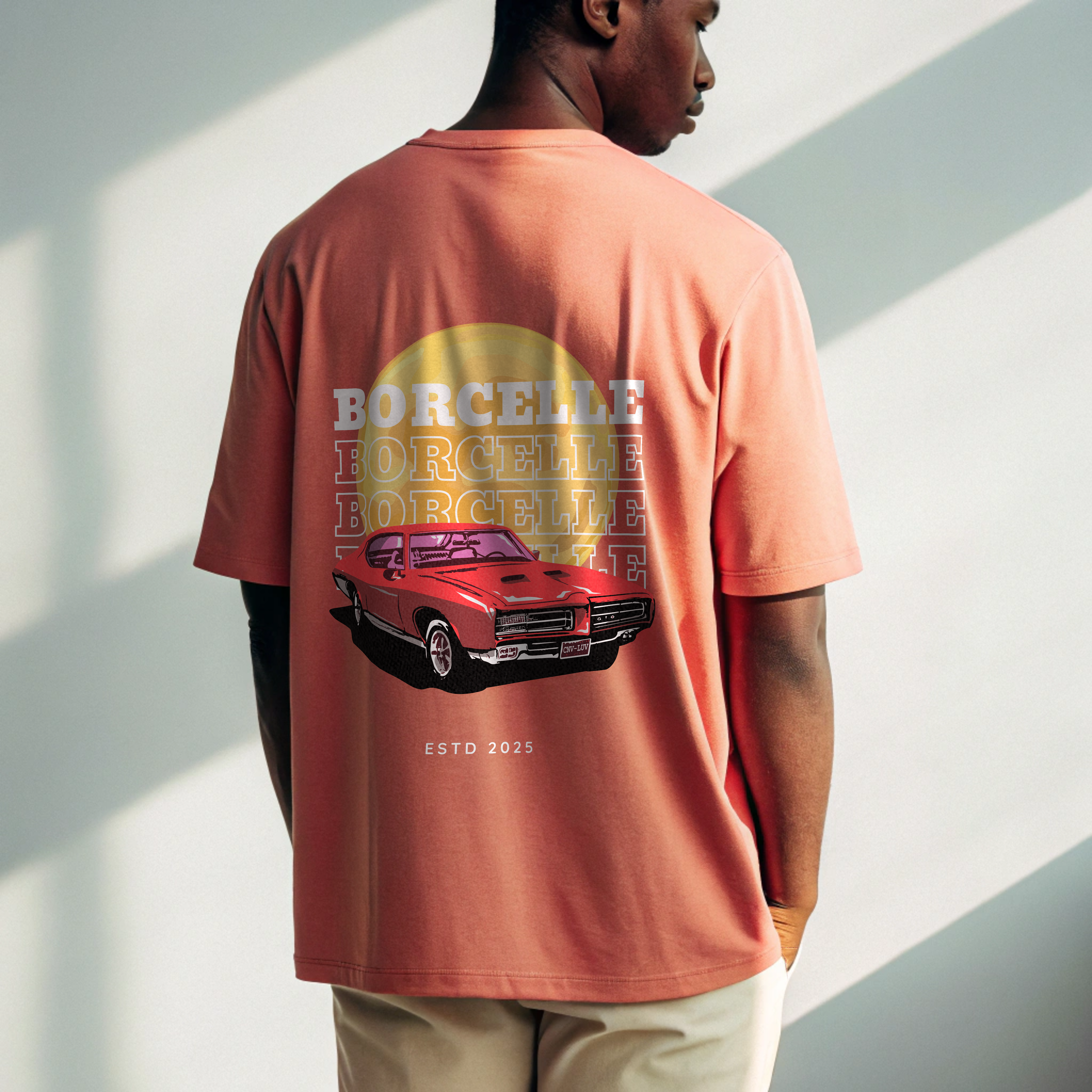 Borcelle Retro Drive Oversized Graphic T-Shirt