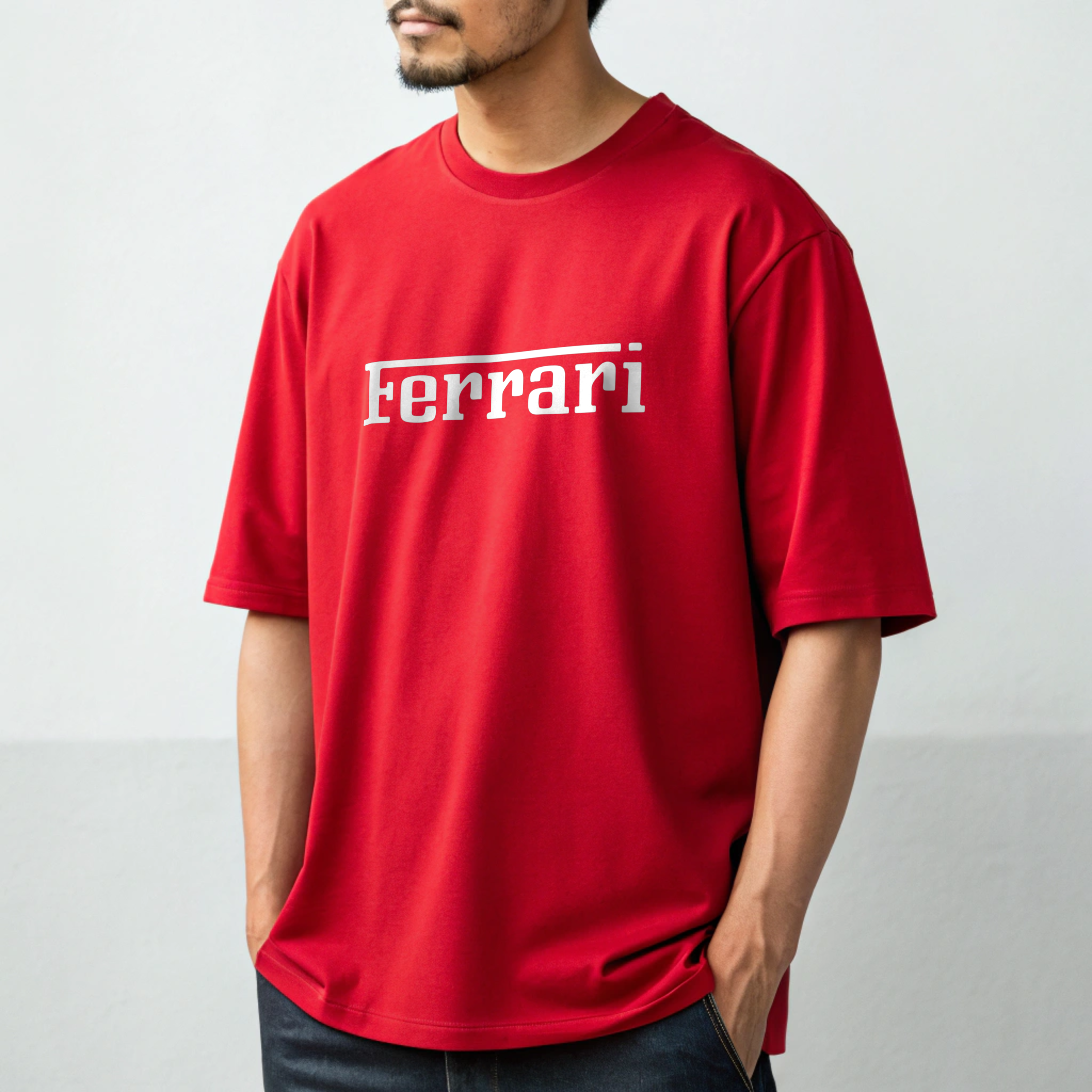 Ferrari F1 Oversized Graphic T-Shirt – Red | Scuderia F1 Streetwear