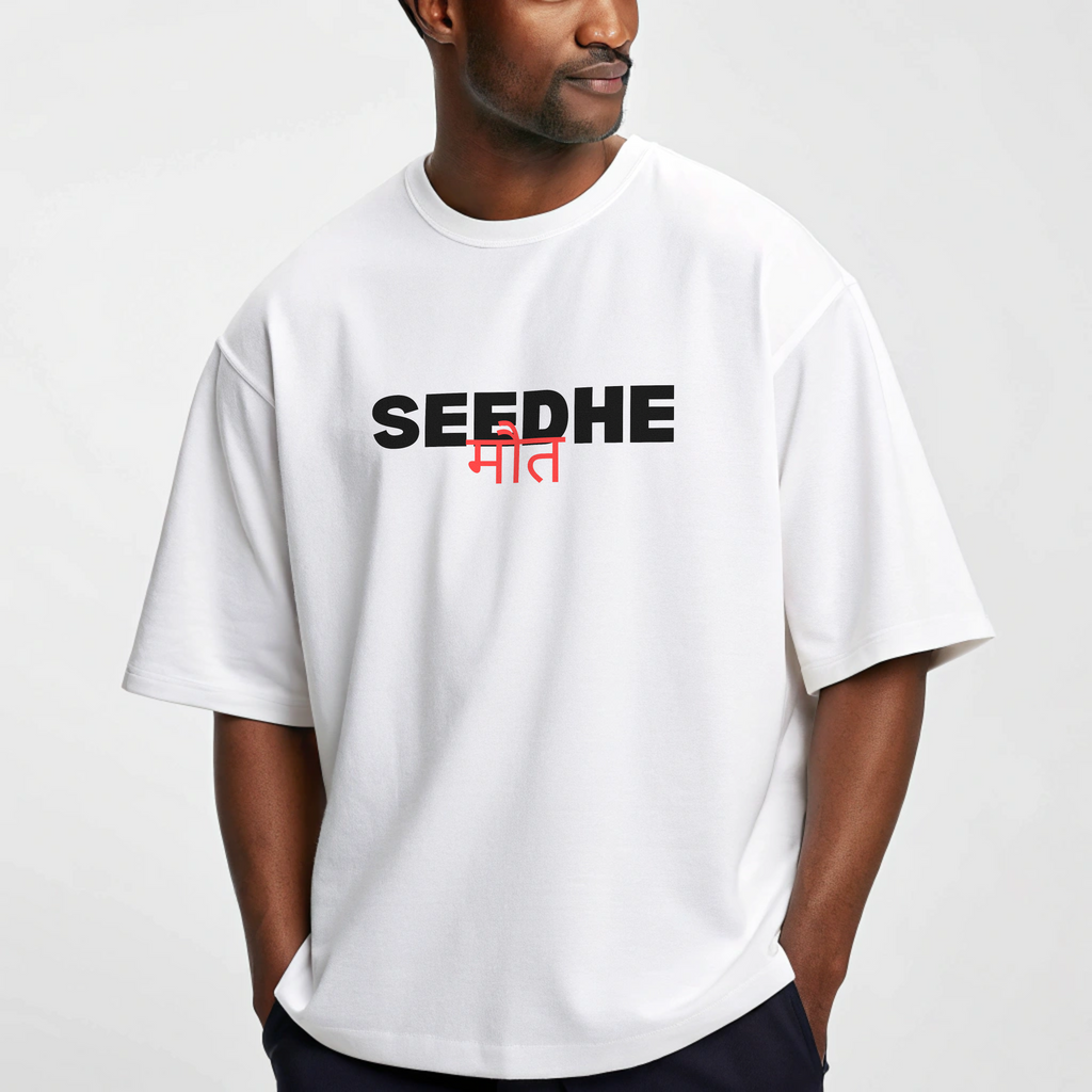 Oversized Black T-Shirt for Men – Seedhe Maut Graphic Tee