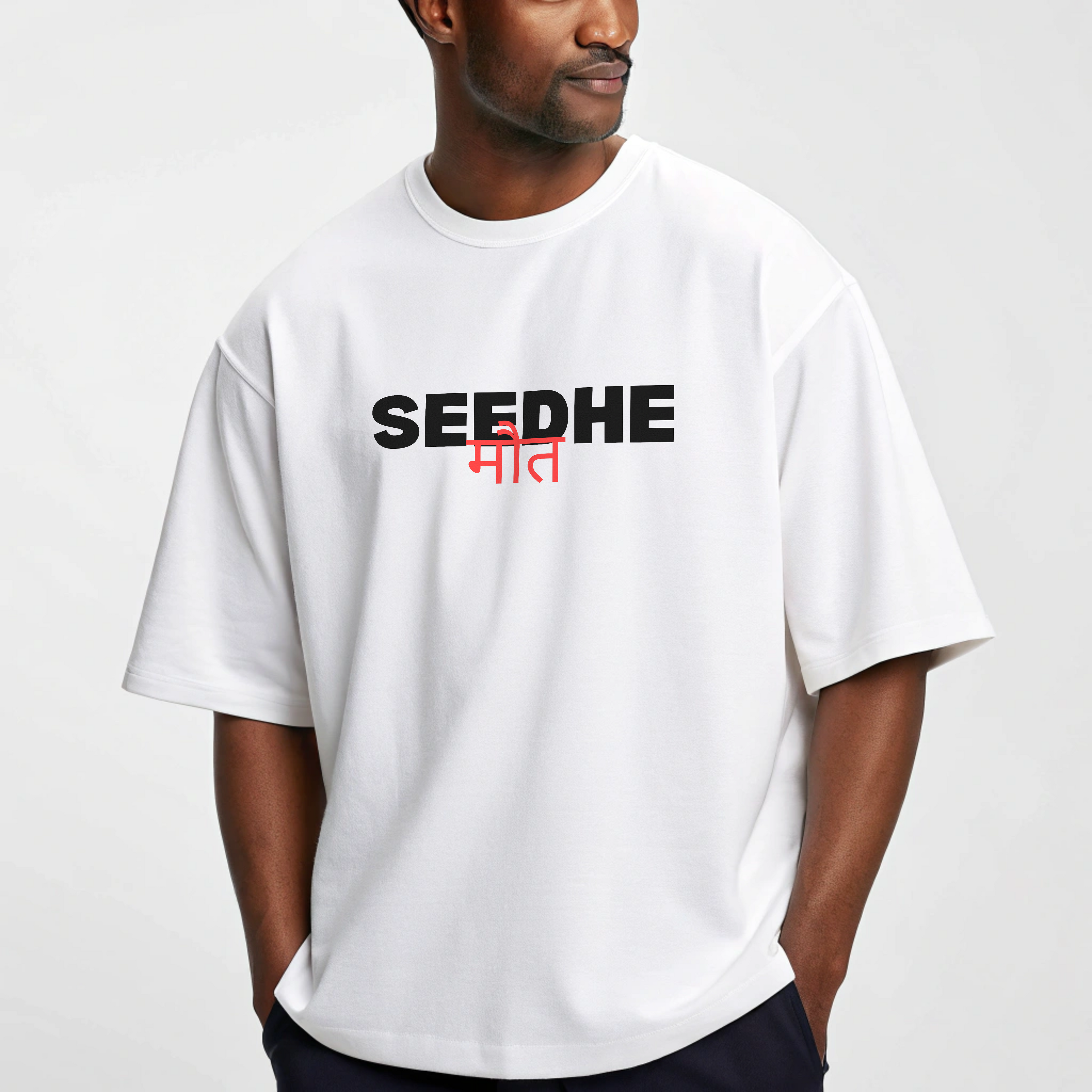 Oversized Black T-Shirt for Men – Seedhe Maut Graphic Tee